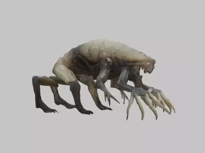 inspiring Hr Giger Facehugger Monster Creature Low-poly 3D model