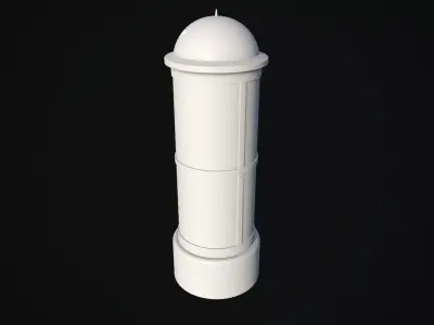 Advertising Column Highpoly 3D model