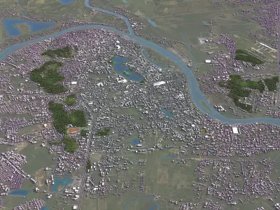 Nakhon Sawan - 3D City Model Low-poly 3D model