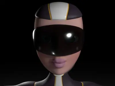 Sci fi Cartoon Girl Low-poly 3D model