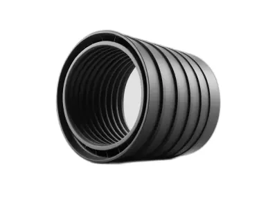 Corrugated Industrial Pipe Segment Low-poly 3D model