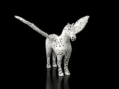 Pegasus Voronoi Low-poly 3D model