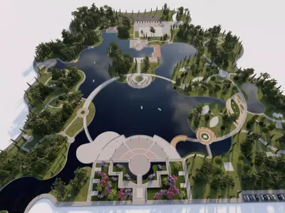 public park-Private Park Landscape -Park Center 3D model