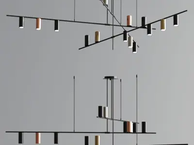 Modern Ceiling Suspension Pendant Collection 02 3D model