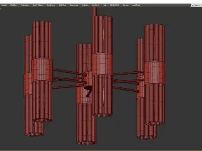 Gladwin Glass Tubes Chandelier Low-poly 3D model