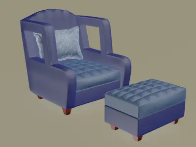 Wholes Armchair with pouf 3D model