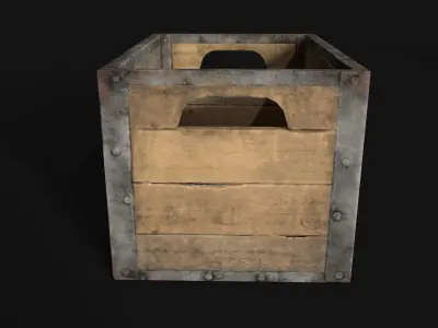 Wooden Crate Low-poly 3D model