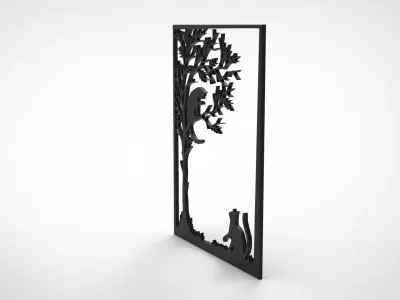 CAT WALL DECORATIVE 3D print model