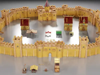 Modular  Low-poly 3D model