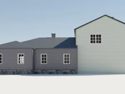 Enterable house Low-poly 3D model