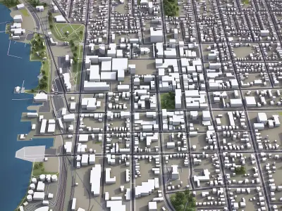 Burlington - Vermont - City 3D Model Low-poly 3D model