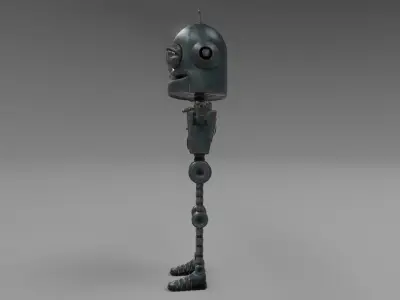 Cute Round Robot Low-poly 3D model