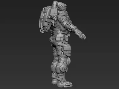 Sci-Fi Military Armour Basemesh 004 3D model