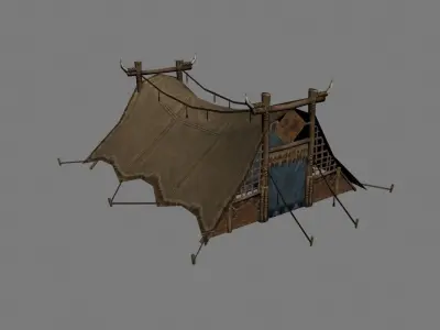 tent camping Low-poly 3D model