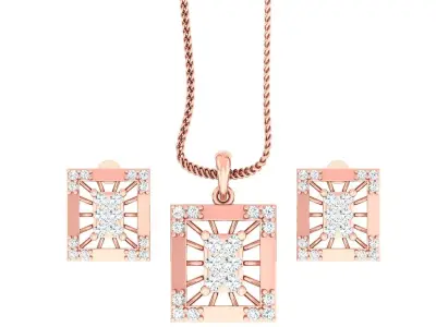 Light wt Pendant Earrings Set 3dm stl obj mtl gltf glb renders  3D print model