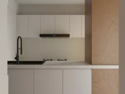 Log modern style livingroom 3D model