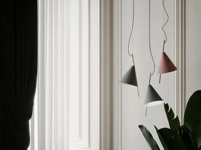 Nordic Modern Minimalist Foyer Pendant 3D model