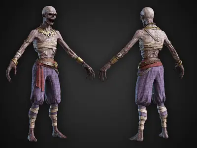 Arabian Ghoul Low-poly 3D model