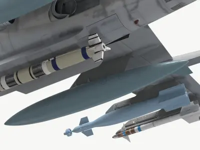  Light Attack Jet with Glide Bomb and Pods Gray 