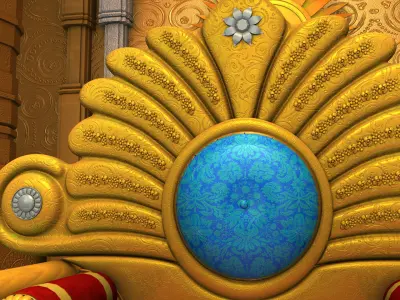 Ancient Indian Palace Ballroom 3D model