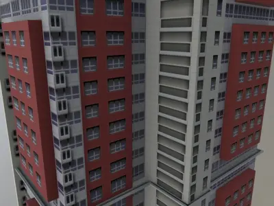 Moscow House Building18 Low-poly 3D model