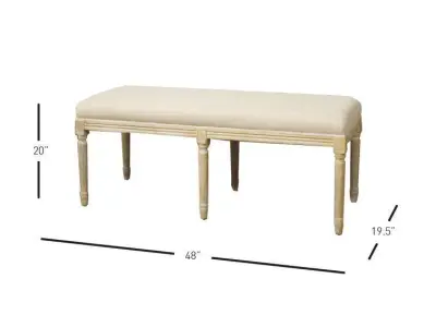 Glenoe Upholstered Bench 3D model