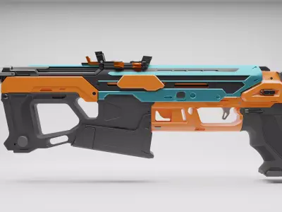 Stylized Sci-fi SMG AI Aided Art Design 3D model
