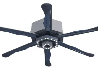 Ceiling fan with LED lighting Low-poly 3D model