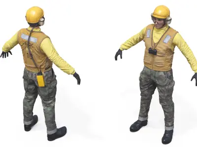  Flight Deck Marshal with Camouflage Pants Yellow 