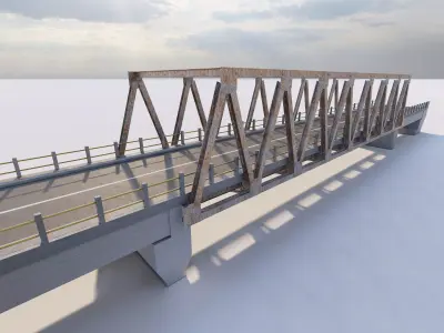 Structural engineering of Metal bridge structure 3D model