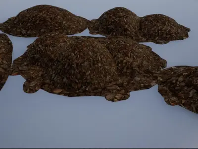 Fallen Leaf Piles and Stacks Low-poly 3D model