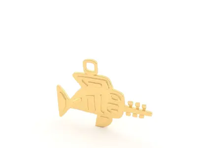 Native American pendant swordfish 3D print model