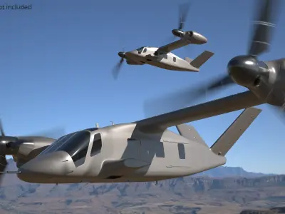  Tiltrotor Transport Aircraft Rigged 