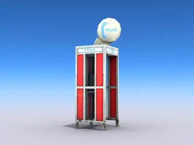 Phone Booth 2 Low-poly 3D model