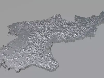 Korea DPR Terrain Country 3D model