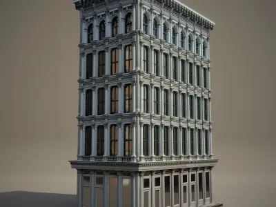 New York Background Buildings Pack Low-poly 3D model