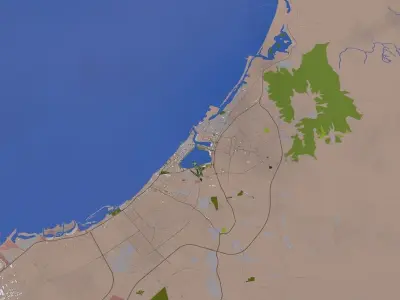Ras al Khaimah City UAE Low-poly 3D model