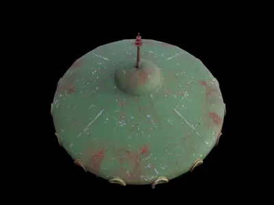 Old Playground UFO Low-poly 3D model