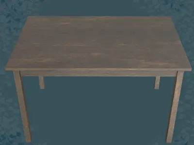 Furniture round wooden table Low-poly 3D model