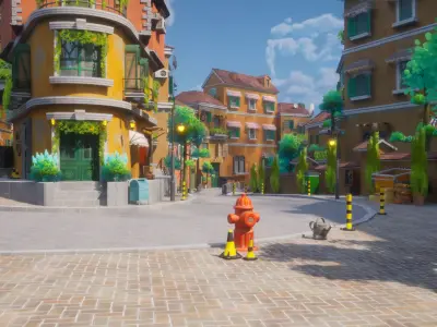 Solivara Stylized City Pack UE5  Low-poly 3D model