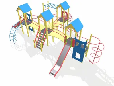 Playground for kids 3D model 16