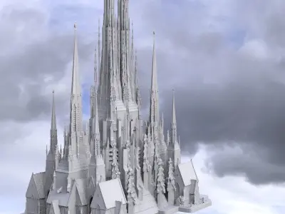 Dark Fantasy Gothic medieval towers 3D 3D model
