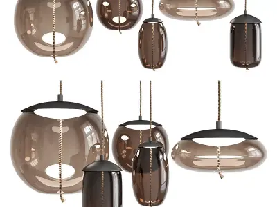 Scandinavian BROKIS Knot Pendant Lights low poly 3d model Low-poly 3D model
