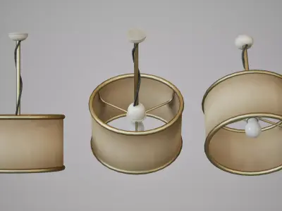 Basic Round Ceiling Lamp Low-poly 3D model