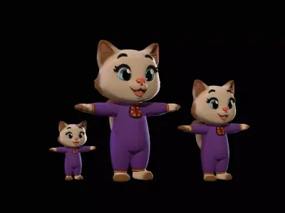 Cat3Pack3 Low-poly 3D model