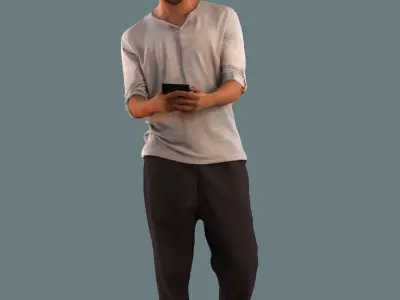 Set of 3D men on the phone  3D model