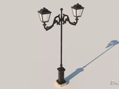European Street Lamp Low-poly 3D model