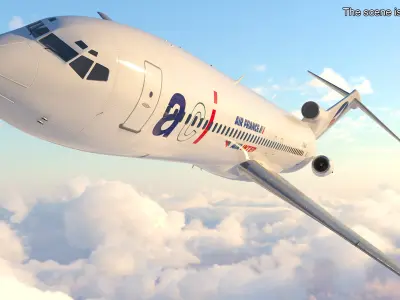  Air France Boeing 727 Airliner Rigged for Maya 