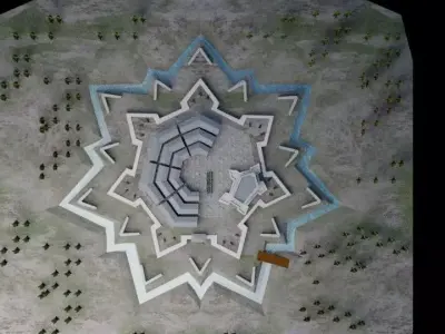 Forteresse of COEVARDEN style Vauban SCENE Free low-poly 3D model