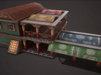 Medieval Roman Tavern Low-poly 3D model